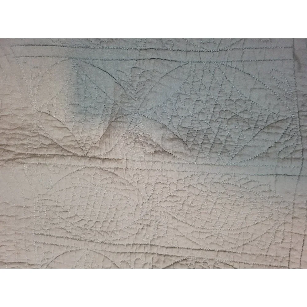 Pottery Barn pillowcase 1 Sham standard Light Green ties‎ cotton modern quilted